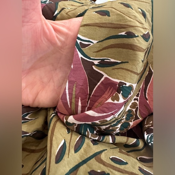 NWT Madewell Crinkled Crepe Maxi Bruah Stroke Monstera Skirt Pockets! 12 - Picture 10 of 11